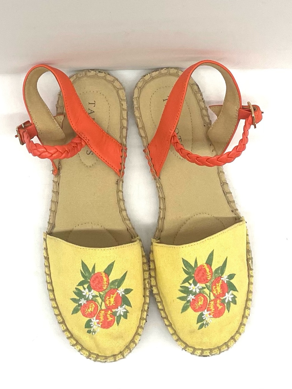 Talbots Yellow Floral Espadrille Sandals